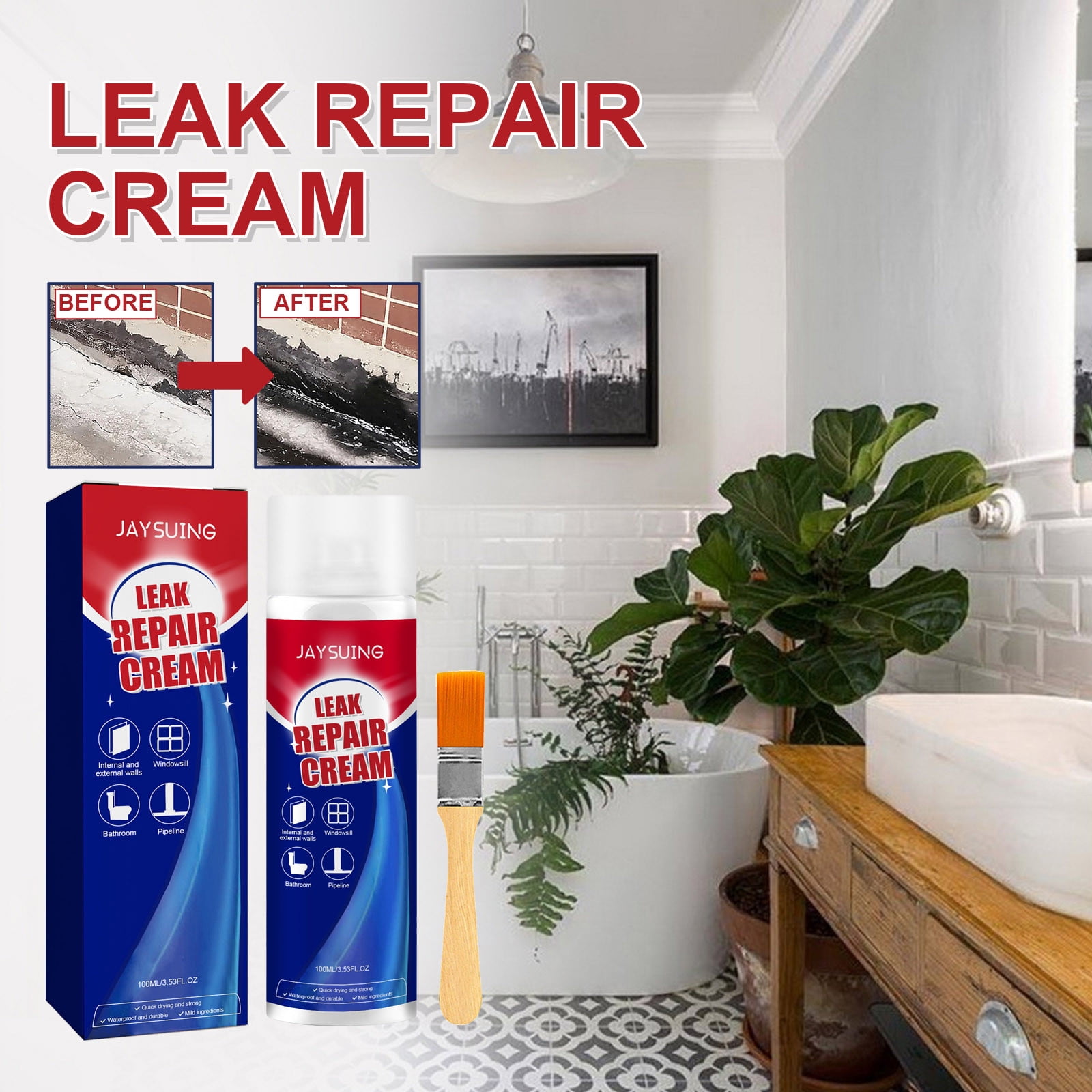 Water Leakage Repair, Junction Leak Fixer for Bathrooms & Water Walls, Waterproof Sealant for