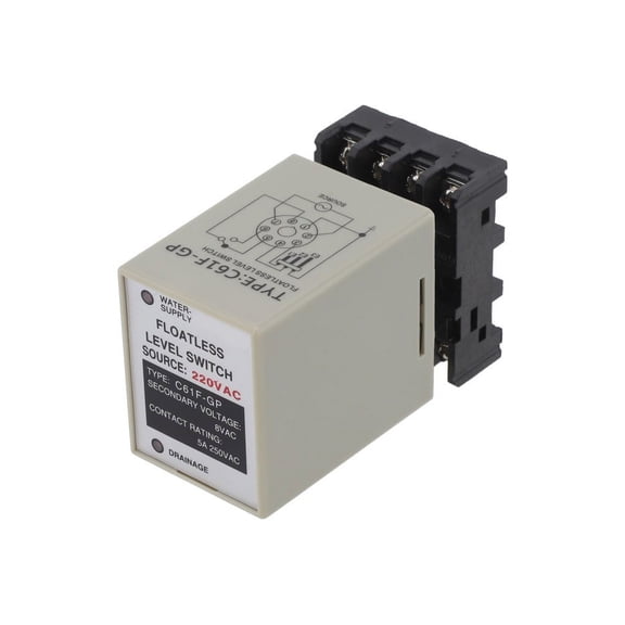 Water Level Controller C61F-GP Floatless Liquid Level Switch Relay For AC 380V 220V 110V DC 24V 12V Industrial Tank Pump Control -10C To 45C Compact Design