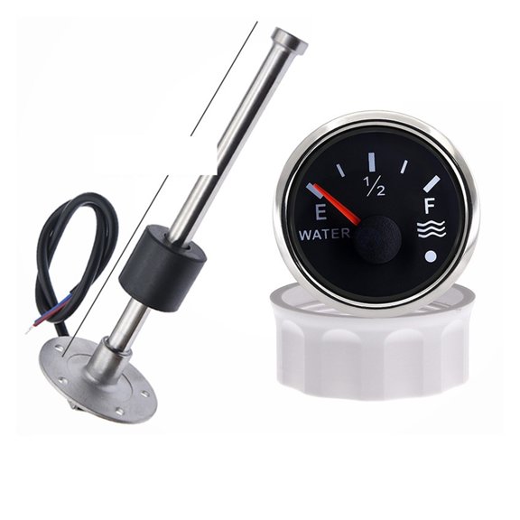 Water Level Gauge With Alarm Light + Water Level Sensor 0-190 Ohm 52mm Water Level Tank Indicator For Car RV Camper Boat - Accurate Reading