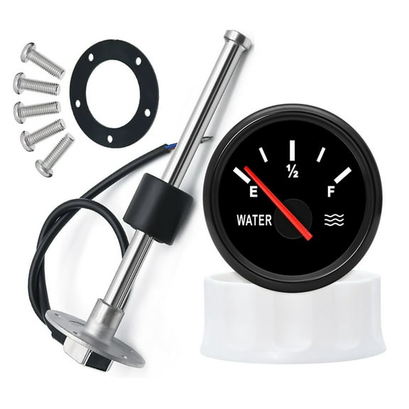 Water Level Gauge With Water Level Sensor 52mm Water Level Meter With Red Backlight 100-500mm 0-190Ohm Sensor For Boat Car ,Compact & Sturdy