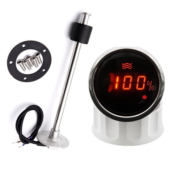 Water Level Sensor + Water Level Gauge With Alarm Red Backlight Water Tank Level Indicator Meter For Boat ,Easy to Install