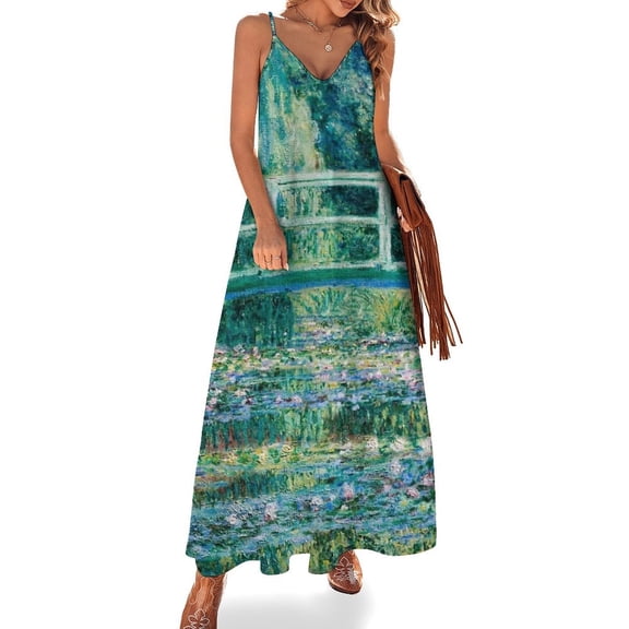 Water Lilies And Bridge Sleeveless Dress Loose Women's Dress Dresses Luxury Evening Dresses