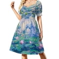 thumbnail image 1 of Water Lilies Claude Monet Fine Art Sleeveless Dress evening dress woman Dresses gala, 1 of 7