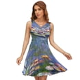 thumbnail image 1 of Water Lilies Dress Fashion Beach Long Dresses Female Party Printed Sundress, 1 of 7