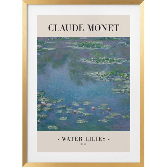 Water Lilies Framed Art Modern Wall Decor
