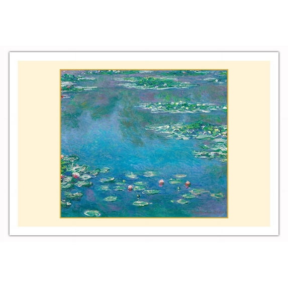 Water Lilies - From an Original Color Painting by Claude Monet c.1906 - Fine Art Matte Paper Print (Unframed) 30x44in