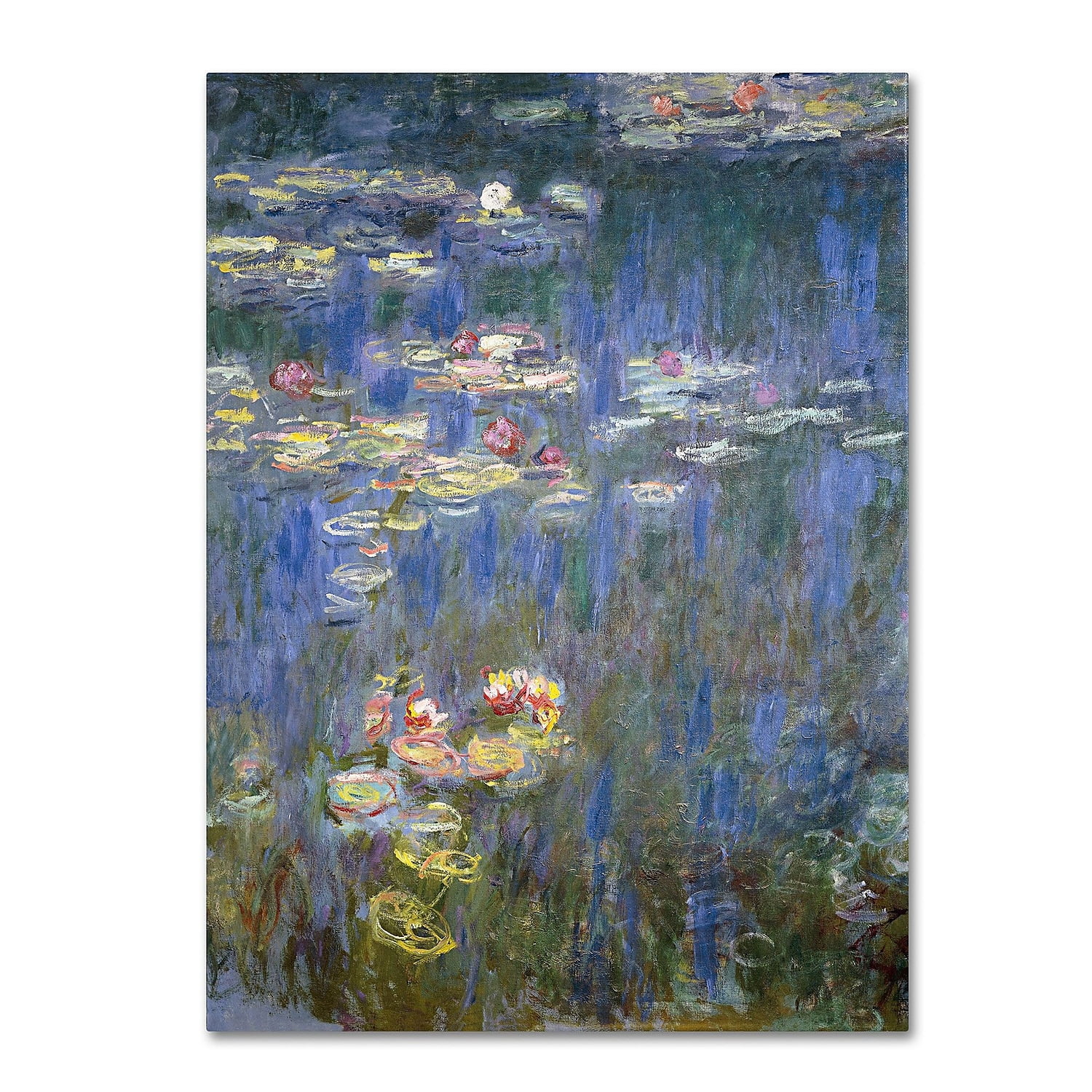 Claude Monet Water Lilies IV Canvas Art in Beige and White