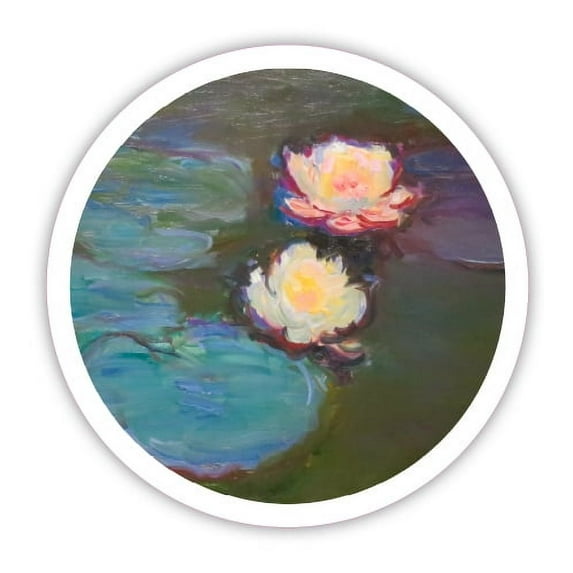 Water Lilies Monet - 5" Vinyl Sticker - For Car Laptop I-Pad - Waterproof Decal