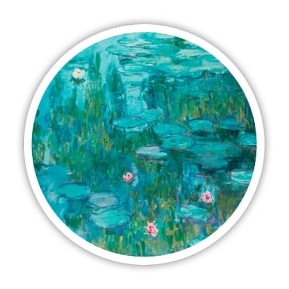 Water Lilies Monet Beautiful - 12" Vinyl Sticker Waterproof Decal