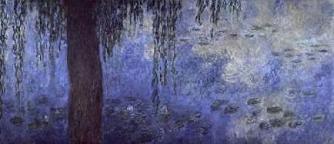 Water Lilies Morning with Willows c 1918-26 - right panel Canvas Art - Claude Monet (10 x 20)