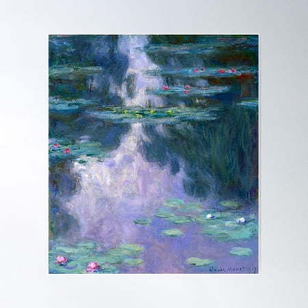 Water Lilies (Nympheas) 1907 Claude Monet Fine Art Poster Wall Art, Modern Wall Decor For Living Room Bedroom, 8x12 UNFRAMED