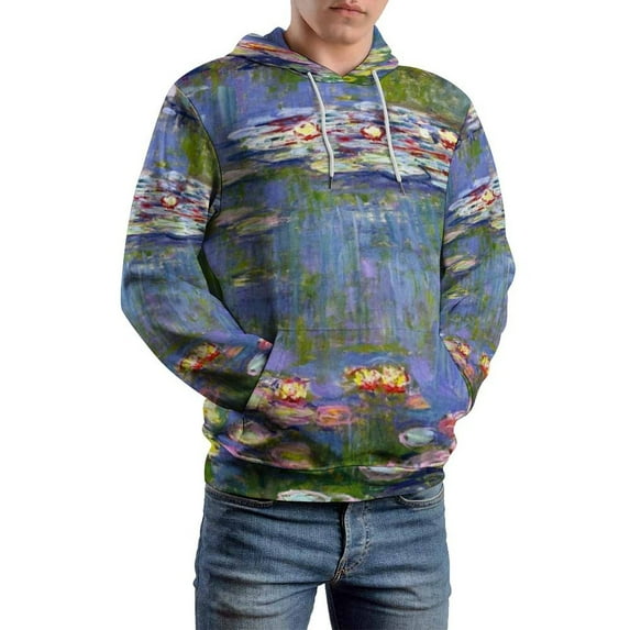 Water Lilies Oversized Hoodies For Men Teen Pullover With Pocket Mens Pullover Hoodie Sweatshirt S-5XL