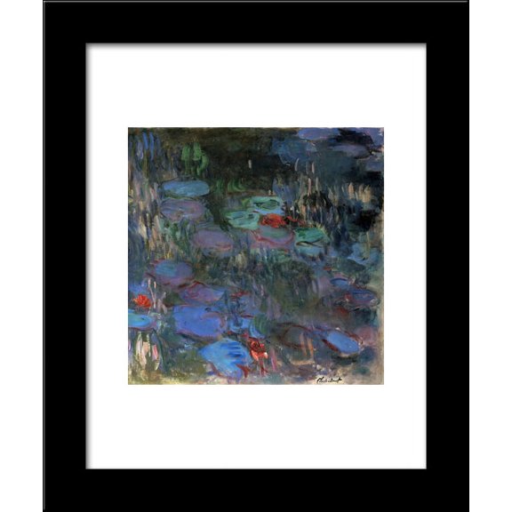 Water Lilies, Reflections of Weeping Willows (right half) 20x24 Framed Art Print by Monet, Claude