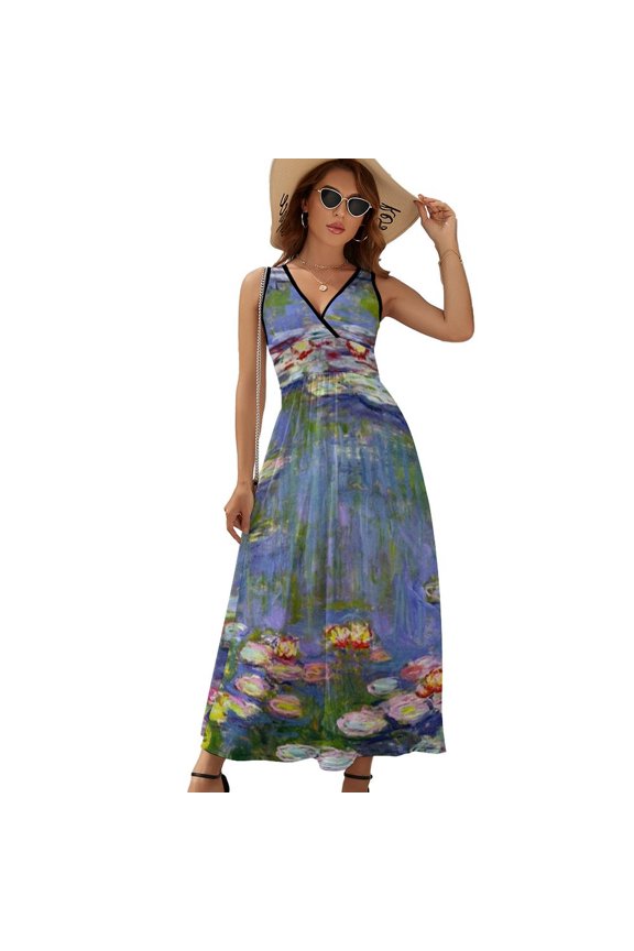 Water Lilies Sleeveless Dress Summer Women Clothes Dress for Pregnant Women Dresses