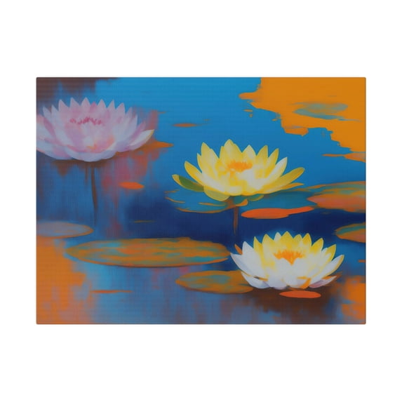 Water Lilies Twelve Abstract Landscape Canvas Wall Art by Stephen Chambers
