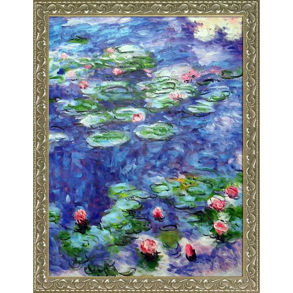 Water Lilies with Rococo Silver 30"X40"