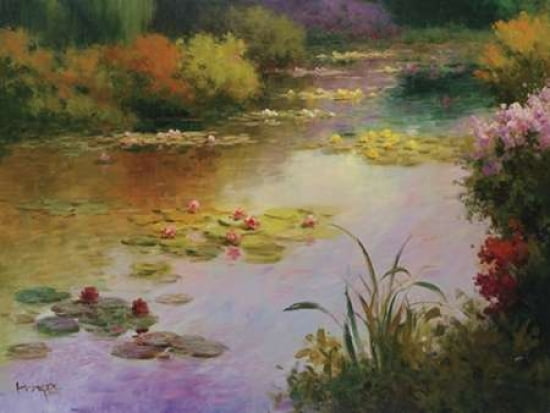 Water Lillies in Giverny Canvas Art - Dupre (22 x 28)