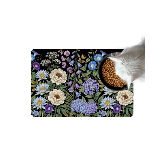 Water Lily Hydrangeas Ferns Doormat Non Slip Diatomaceous Earth Door Mat Absorbent Quick Dry Soft Washable Entrance Rug for Bathroom Laundry Room 24"x36"