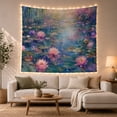 thumbnail image 1 of Water Lily Pond With Weeping Willow Branches Dreamy Impressionist for Nature Lovers Botanical Wall Art Housewarming Gift Tapestry Wall Hanging for Bedroom and Living Room, 1 of 7