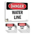 thumbnail image 1 of Water Line OSHA Danger Vinyl Decal Label 7 Inch x 5 Inch - 10 Pack, 1 of 6