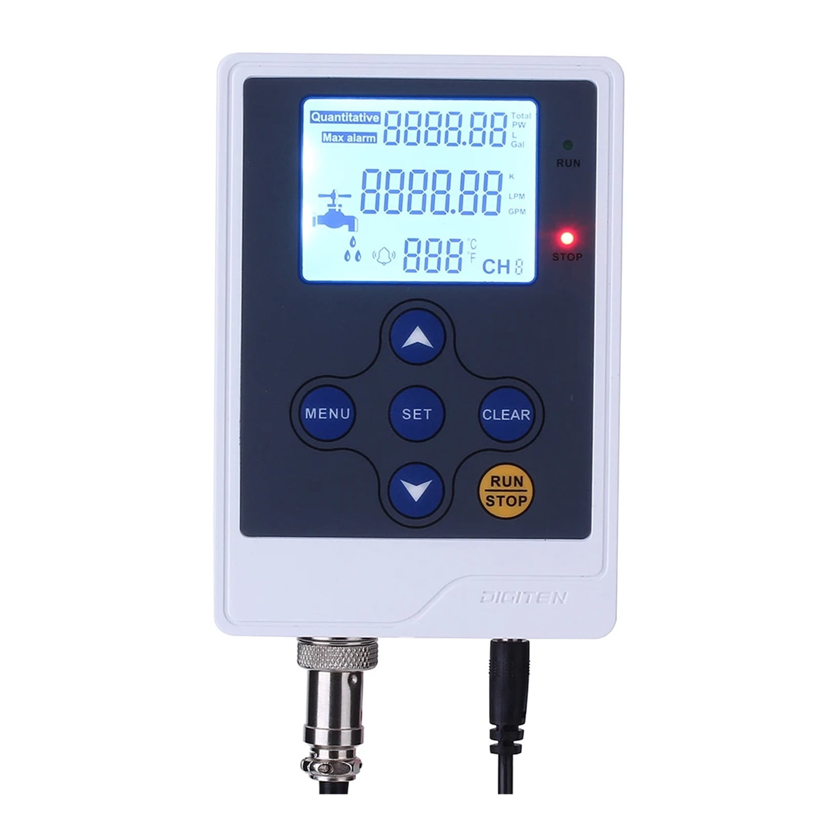 Water Liquid Flow Rate Volume Quantitative Control LCD Display+1/2"Flow ...