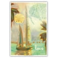 thumbnail image 1 of Water Love - Sailboat - Sailing - Original Collage Art by Wade Koniakowsky - Master Art Print (Unframed) 13in x 19in, 1 of 4