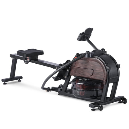 Water Magnetic Rowing Machine with Extended Slide Rail, Magnetic Rower Machine w 16 Resistance Levels
