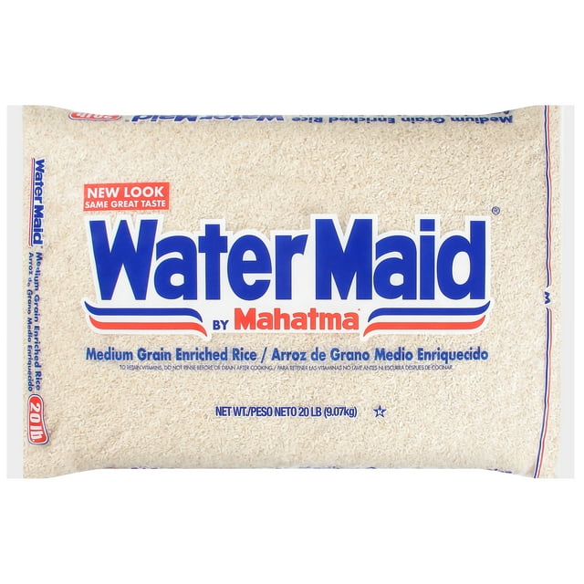 Water Maid® Enriched White Rice, Gluten Free Medium Grain Rice, 20 lb