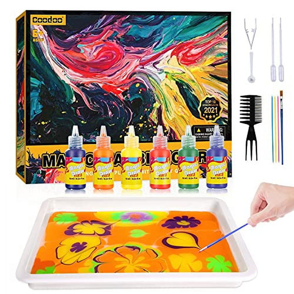  NATIONAL GEOGRAPHIC Marbling Art Kit - Create 12 Sheets of Marble  Art with Paints & Water, Crafts for Kids,  Exclusive : Toys & Games