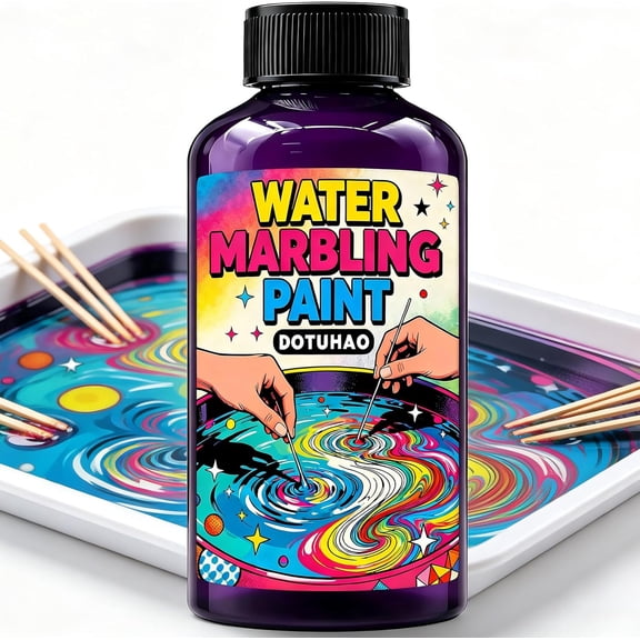 Water Marbling Paint, Purple Water Paint for Craft 3.5 Fl Oz / 100 ml Marble Painting Arts and Crafts for Adults, DIY Fluid Art, Easy to Use (Purple, 3.5 fl oz)