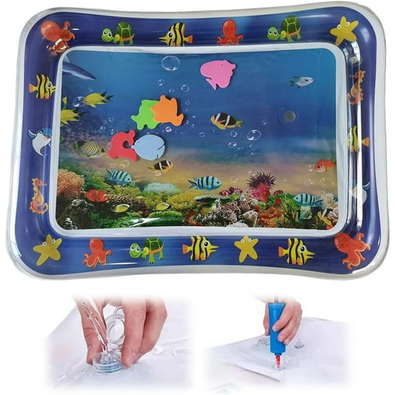 Water Mat for Cats Dogs, 2025 New Thickened Cat Water Mat with Fish, Pet Cat Water Bed Play Mat, Cool Comfort Water Sensory Playmat for Pet & Kids (A3, 25.6)