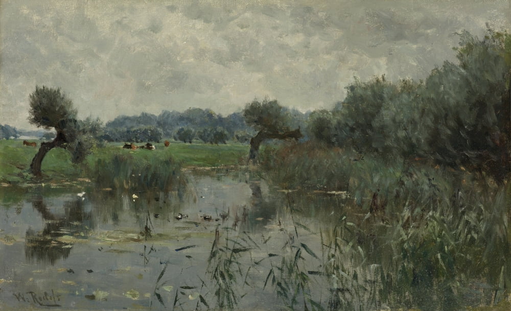 Water Meadows On The River Ijssel Canvas Art - (24 x 18)