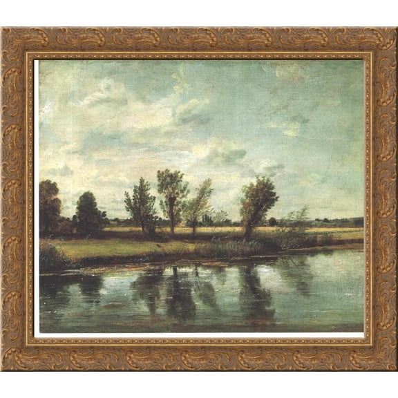 Water Meadows near Salisbury 24x20 Gold Ornate Wood Framed Canvas Art by John Constable