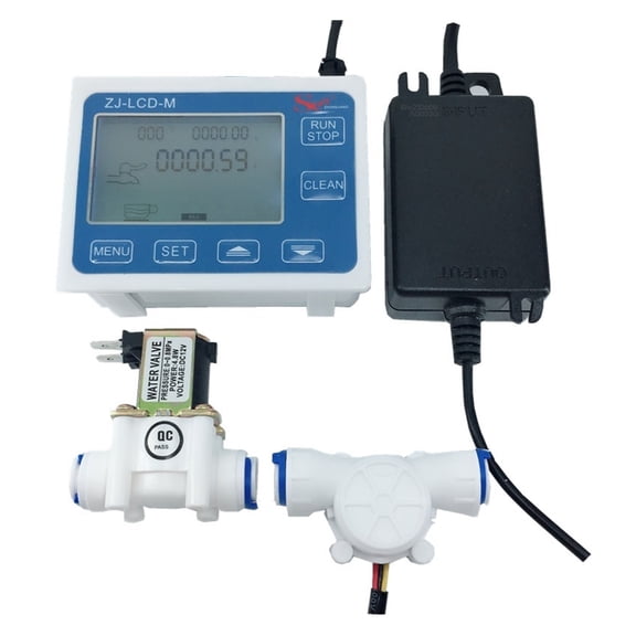 Water Measurement Liquid Beer Packing Canning Controller 3/8 Flow Sensor+ZJ-LCD-M Meter Controller Display+Valve+Power Charger ,Energy Saving