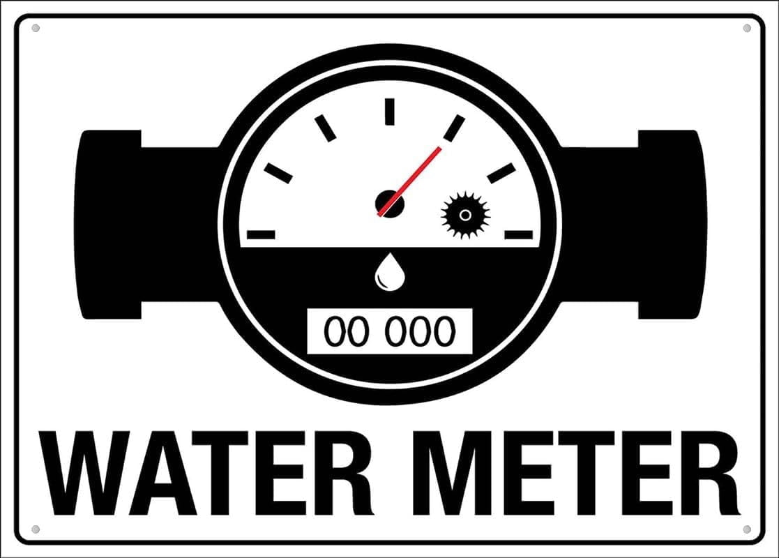 Water Meter Icon Warning Sign - 8