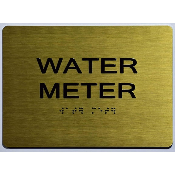 Water Meter Sign - Gold(Aluminium, Gold/Black,Size 5x7) The Sensation line