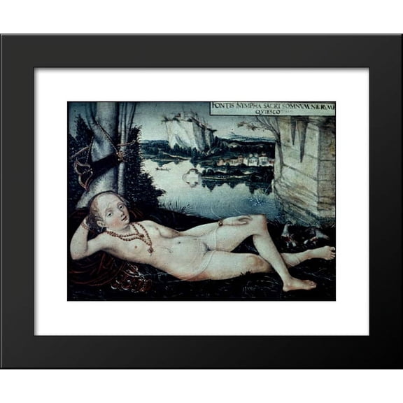 Water Nymph Resting 20x24 Framed Art Print by Lucas Cranach the Elder