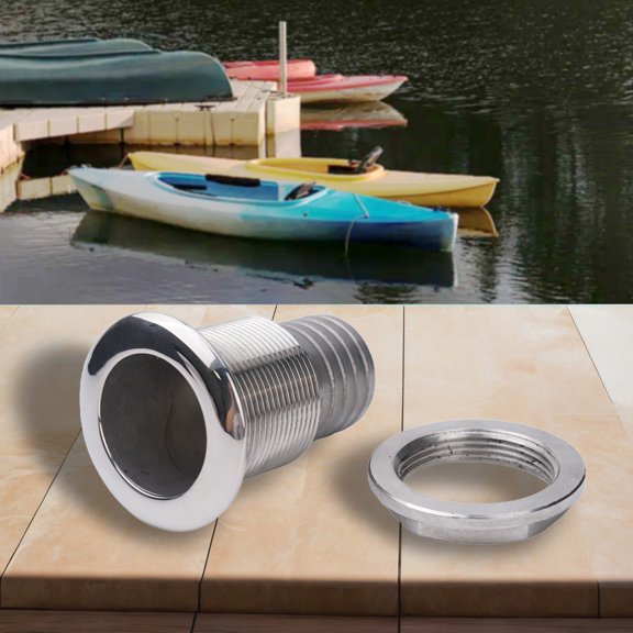 Water Outlet Multi Purpose Stainless Steel Straight Through Hull Brand New 11/2Inch Fangkenuo