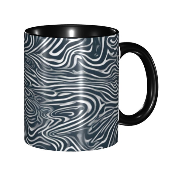 Water Pattern Coffee Mug Fun Custom Ceramic Mugs 11oz Black