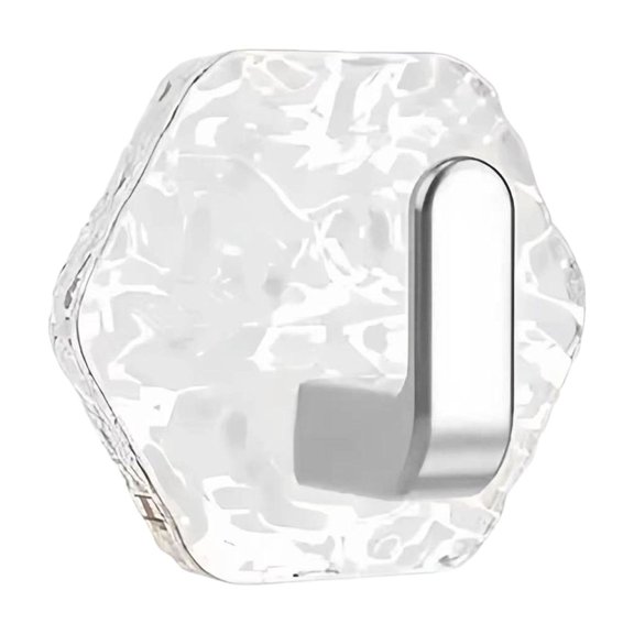 Water Pattern Hexagonal Self Hook Square Bathroom Kitchen Wall Hook Glacier Ripple Design Heavy Duty For Towels Keys And Home