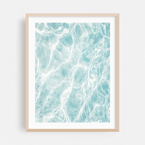 Water Pattern - Photography Abstract Waves Ocean Minimalist Water Coastal Beach Oak Framed Wall Art Print 6 x 8 inches