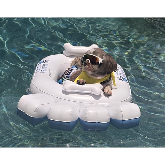 Water Paws Floaty Inflatable Dog Float - Small Breed Size - Blue/White