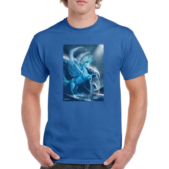 Water Pegasus T-Shirt Men -Anthony Chirstou Designs, Male XX-Large