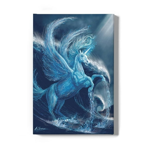 Water Pegasus Wrapped Canvas -Anthony Chirstou Designs,