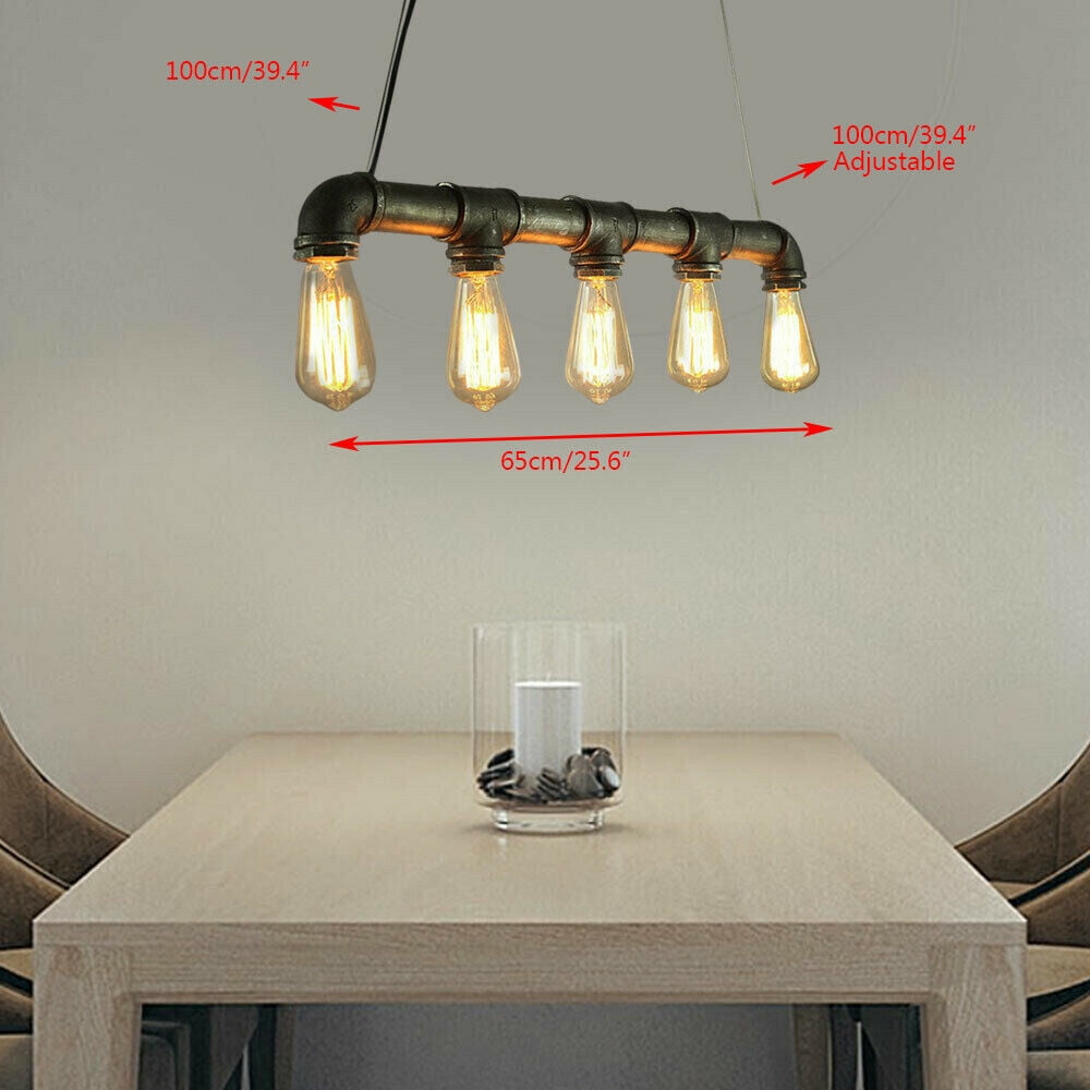 Water Pipe Ceiling Light Chandelier Steampunk Pendant Lamp Light Fixture