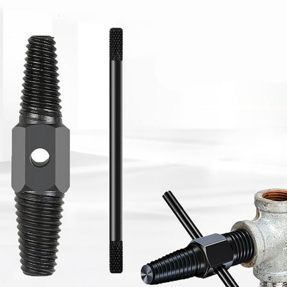 Water Pipe Extractor Set Double Head Broken Screw Remover with Power Lever, Vanadium Steel Threaded Fitting Removal Tool for 1/2 3/4 Inch