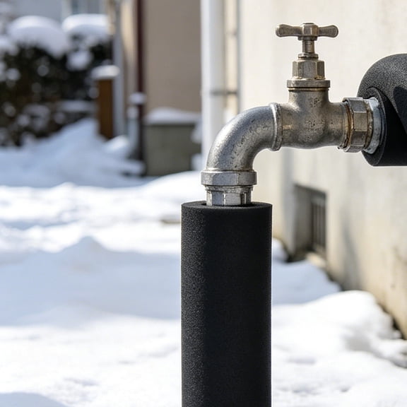 Water Pipe Insulation Foam Tube,Weather Resistant Black Pipe Cover,High Efficiency Thermal Insulation Wrap for Outdoor Pipes,Flexible Tubing Protect Pipes from Freezing and Bursting in Cold Winter