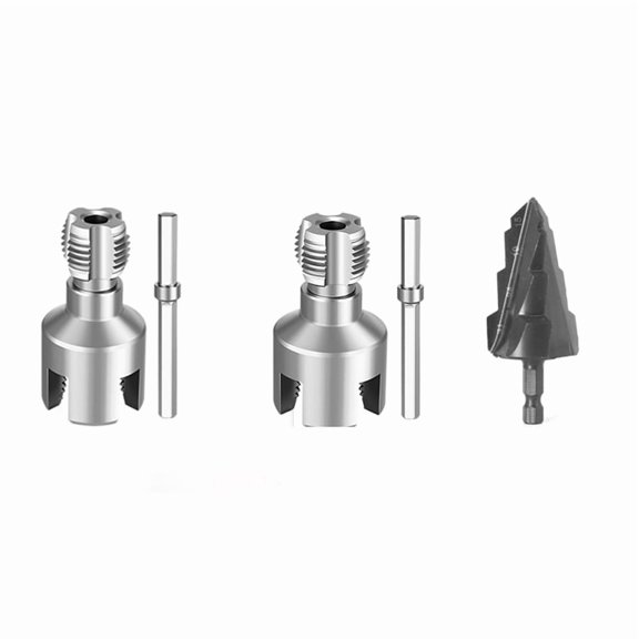 Water Pipe Thread Tapping Tool Ppr/Pvc Internal Thread External Thread Integrated Die Water Pipe Opener,2 x Water pipe threader 1 x hole punch,As Shown