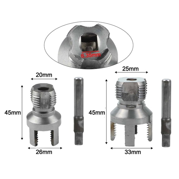 Water Pipe Threader Tool 20mm 25mm PPR PVC Pipe Threading Die Internal External Thread Cutter Integrated Metal Design Wear-Resistant Plumbing Tool 1/2 3/4 Inch Drilling Tool