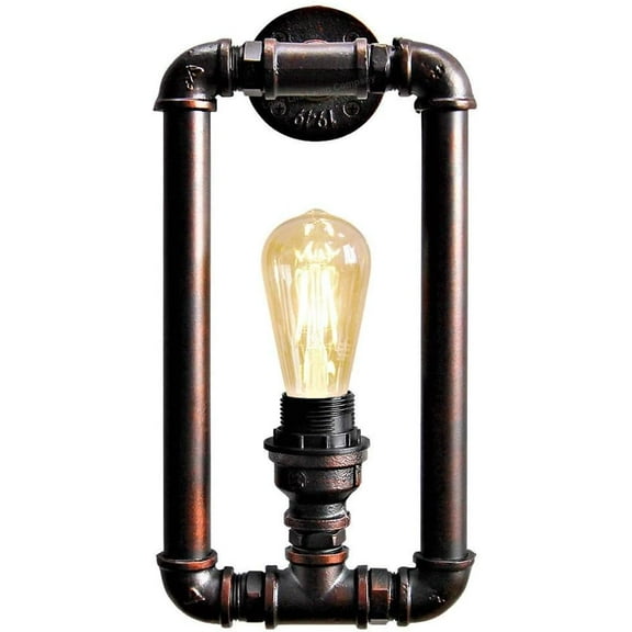 Water Pipe Wall Sconce,Industrial Vintage Steam Punk Wall Lamp,1 Lights Metal Wall Light Fixture for Corridor Cafe Bar Home Brass